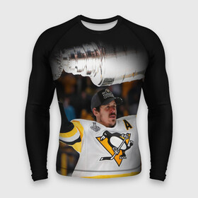 Мужской рашгард 3D с принтом Евгений Малкин в городе Новоалтайск,  |  | hockey | malkin | nhl | penguins | pittsburgh | pittsburgh penguins | евгений малкин | малкин | нхл | пингвинз | питтсбург | питтсбург пингвинз | россия | сборная россии | спорт | хоккей | шайба