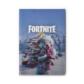 Обложка для автодокументов с принтом Fortnite Новогодний в городе Новоалтайск, натуральная кожа |  размер 19,9*13 см; внутри 4 больших “конверта” для документов и один маленький отдел — туда идеально встанут права | christmas | epic games | fortnite | игры | новый год | рождество | фортнайт