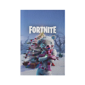 Обложка для паспорта матовая кожа с принтом Fortnite Новогодний в городе Новоалтайск, натуральная матовая кожа | размер 19,3 х 13,7 см; прозрачные пластиковые крепления | christmas | epic games | fortnite | игры | новый год | рождество | фортнайт