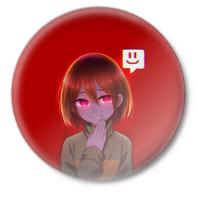 Значок с принтом UNDERTALE в городе Новоалтайск,  металл | круглая форма, металлическая застежка в виде булавки | Тематика изображения на принте: chara | frisk | sans | undertale | андертале | андертейл | игра | подземная сказка | санс | ундертале | фриск | чара