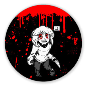 Коврик для мышки круглый с принтом UNDERTALE в городе Новоалтайск, резина и полиэстер | круглая форма, изображение наносится на всю лицевую часть | Тематика изображения на принте: chara | frisk | sans | undertale | андертале | андертейл | игра | подземная история | подземная сказка | санс | ундертале | фриск | чара