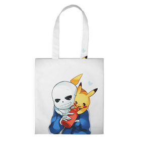 Шоппер 3D с принтом UNDERTALE в городе Новоалтайск, 100% полиэстер | Плотность: 200 г/м2; Размер: 34×35 см; Высота лямок: 30 см | chara | frisk | sans | undertale | андертале | андертейл | игра | пика | пикачу | подземная история | подземная сказка | покемон | санс | ундертале | фриск | чара