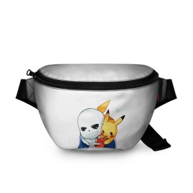 Поясная сумка 3D с принтом UNDERTALE в городе Новоалтайск, 100% полиэстер | плотная ткань, ремень с регулируемой длиной, внутри несколько карманов для мелочей, основное отделение и карман с обратной стороны сумки застегиваются на молнию | chara | frisk | sans | undertale | андертале | андертейл | игра | пика | пикачу | подземная история | подземная сказка | покемон | санс | ундертале | фриск | чара