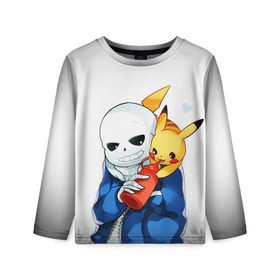Детский лонгслив 3D с принтом UNDERTALE в городе Новоалтайск, 100% полиэстер | длинные рукава, круглый вырез горловины, полуприлегающий силуэт
 | chara | frisk | sans | undertale | андертале | андертейл | игра | пика | пикачу | подземная история | подземная сказка | покемон | санс | ундертале | фриск | чара