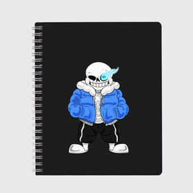 Тетрадь с принтом UNDERTALE в городе Новоалтайск, 100% бумага | 48 листов, плотность листов — 60 г/м2, плотность картонной обложки — 250 г/м2. Листы скреплены сбоку удобной пружинной спиралью. Уголки страниц и обложки скругленные. Цвет линий — светло-серый
 | chara | frisk | sans | undertale | андертале | андертейл | игра | подземная история | подземная сказка | санс | ундертале | фриск | чара