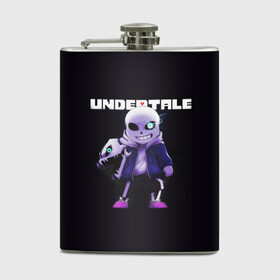 Фляга с принтом UNDERTALE в городе Новоалтайск, металлический корпус | емкость 0,22 л, размер 125 х 94 мм. Виниловая наклейка запечатывается полностью | chara | frisk | sans | undertale | андертале | андертейл | игра | подземная история | подземная сказка | санс | ундертале | фриск | чара