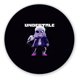 Коврик для мышки круглый с принтом UNDERTALE в городе Новоалтайск, резина и полиэстер | круглая форма, изображение наносится на всю лицевую часть | Тематика изображения на принте: chara | frisk | sans | undertale | андертале | андертейл | игра | подземная история | подземная сказка | санс | ундертале | фриск | чара
