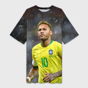 Платье-футболка 3D с принтом Неймар в городе Новоалтайск,  |  | champions | football | neymar | psg | soccer | uefa | world cup | лига чемпионов | неймар | пари сен жермен | псж | форма | формы | футбол