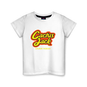 Детская футболка хлопок с принтом Cactus Jack в городе Новоалтайск, 100% хлопок | круглый вырез горловины, полуприлегающий силуэт, длина до линии бедер | reeses puffs | travis scott | джэк | кактус | трэвис скотт