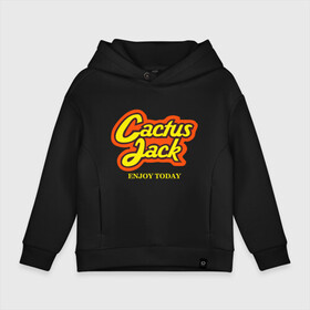 Детское худи Oversize хлопок с принтом Cactus Jack в городе Новоалтайск, френч-терри — 70% хлопок, 30% полиэстер. Мягкий теплый начес внутри —100% хлопок | боковые карманы, эластичные манжеты и нижняя кромка, капюшон на магнитной кнопке | reeses puffs | travis scott | джэк | кактус | трэвис скотт