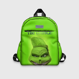 Детский рюкзак 3D с принтом Grinch Face в городе Новоалтайск, 100% полиэстер | лямки с регулируемой длиной, сверху петелька, чтобы рюкзак можно было повесить на вешалку. Основное отделение закрывается на молнию, как и внешний карман. Внутри дополнительный карман. По бокам два дополнительных кармашка | christmas | claus | grinch stole | how the | jingle | merry | santa | гринч | гуманоид | диккенс | ктоград | олени | рождество | снежинки | чарльз