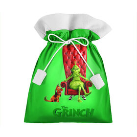 Подарочный 3D мешок с принтом The Grinch в городе Новоалтайск, 100% полиэстер | Размер: 29*39 см | christmas | claus | grinch stole | how the | jingle | merry | santa | гринч | гуманоид | диккенс | ктоград | олени | рождество | снежинки | чарльз