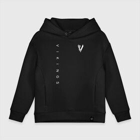 Детское худи Oversize хлопок с принтом VIKINGS. в городе Новоалтайск, френч-терри — 70% хлопок, 30% полиэстер. Мягкий теплый начес внутри —100% хлопок | боковые карманы, эластичные манжеты и нижняя кромка, капюшон на магнитной кнопке | series | series vikings | vikings | викинги | сериал | сериал викинги