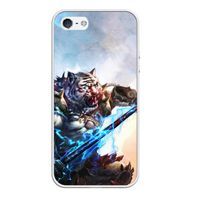 Чехол для iPhone 5/5S матовый с принтом Warrior Zoomorph в городе Новоалтайск, Силикон | Область печати: задняя сторона чехла, без боковых панелей | mmorpg | perfect world | pw | амфибии | воин | древние | друид | жнец | жрец | зооморфы | идеальный мир | лучник | люди | маг | оборотень | паладин | пв | сиды | страж | стрелок | тени | шаман