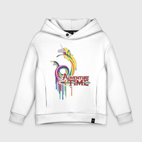 Детское худи Oversize хлопок с принтом Lady Rainicorn в городе Новоалтайск, френч-терри — 70% хлопок, 30% полиэстер. Мягкий теплый начес внутри —100% хлопок | боковые карманы, эластичные манжеты и нижняя кромка, капюшон на магнитной кнопке | adventure time | dsgngerzen | ice king | lady rainicorn | vdgerir | время приключений | леди ливнерог | парнишка | пёс | пес джейк | фин | финн и джейк