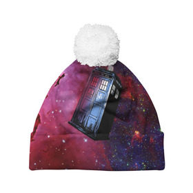 Шапка 3D c помпоном с принтом Doctor Who в городе Новоалтайск, 100% полиэстер | универсальный размер, печать по всей поверхности изделия | doctor | who | доктор | доктор кто | кто