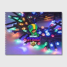 Альбом для рисования с принтом BRAWL STARS НОВОГОДНИЙ в городе Новоалтайск, 100% бумага
 | матовая бумага, плотность 200 мг. | 2020 | android | brawl stars | crow | games | leon | mobile game | stars | бравл старс | ворон | игры | леон | мобильные игры
