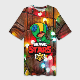 Платье-футболка 3D с принтом BRAWL STARS НОВОГОДНИЙ в городе Новоалтайск,  |  | 2020 | android | brawl stars | crow | games | leon | mobile game | stars | бравл старс | ворон | игры | леон | мобильные игры