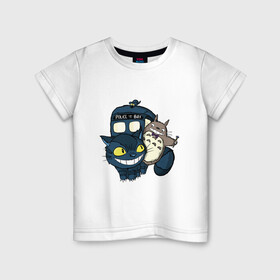 Детская футболка хлопок с принтом Tardis Totoro в городе Новоалтайск, 100% хлопок | круглый вырез горловины, полуприлегающий силуэт, длина до линии бедер | doctor who | forest | friend | ghibli | japan | keeper | miyazaki | nature | neigbor | neighbour | tardis | totoro | анимация | аниме | гибли | доктор кто | друг | животные | кот | лес | любовь | милый | мир | миядзаки | мульт | мультфильм | приключения |