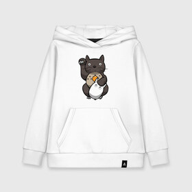 Детская толстовка хлопок с принтом Totoro Maneki Neko в городе Новоалтайск, 100% хлопок | Круглый горловой вырез, эластичные манжеты, пояс, капюшен | cat | forest | friend | ghibli | japan | keeper | miyazaki | nature | neigbor | neighbour | totoro | анимация | аниме | гибли | друг | животные | кот | котенок | котик | кошка | лес | любовь | милый | мир | миядзаки | мульт | мультфильм