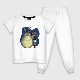 Детская пижама хлопок с принтом Donnie Totoro в городе Новоалтайск, 100% хлопок |  брюки и футболка прямого кроя, без карманов, на брюках мягкая резинка на поясе и по низу штанин
 | donnie darko | forest | friend | ghibli | japan | keeper | miyazaki | nature | neigbor | neighbour | totoro | анимация | аниме | гибли | донни дарко | друг | животные | лес | любовь | милый | мир | миядзаки | мульт | мультфильм | приключения
