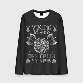 Мужской лонгслив 3D с принтом Vikings Blood в городе Новоалтайск, 100% полиэстер | длинные рукава, круглый вырез горловины, полуприлегающий силуэт | floki | history | ivar | lagertha | ragnar lothbrok | rollo | the boneless | valhalla | бескостный | викинги | ивар | история | лагерта | рагнар лодброк | ролло | флоки