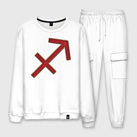 Мужской костюм хлопок с принтом Стрелец (Sagittarius) в городе Новоалтайск, 100% хлопок | на свитшоте круглая горловина, мягкая резинка по низу. Брюки заужены к низу, на них два вида карманов: два “обычных” по бокам и два объемных, с клапанами, расположенные ниже линии бедра. Брюки с мягкой трикотажной резинкой на поясе и по низу штанин. В поясе для дополнительного комфорта — широкие завязки | астрология | гадания | гороскоп | девушке | день рождения | другу | друзьям | жене | звезды | знак с | знаки зодиака | зодиак | зодиакальные символы | коллегам | коллеге | космос | мистика | мужу
