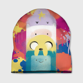 Шапка 3D с принтом Adventure Time в городе Новоалтайск, 100% полиэстер | универсальный размер, печать по всей поверхности изделия | adventure time | dsgnosadchaya | vdosadir | бимо | время приключений | джейк | пендлтон уорд | пупырка | финн