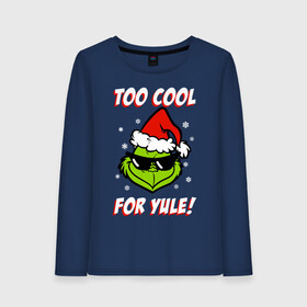 Женский лонгслив хлопок с принтом Гринч в городе Новоалтайск, 100% хлопок |  | christmas | grinch | гринч | зелёный | монстр | нг | новогодний | новый год | рождество
