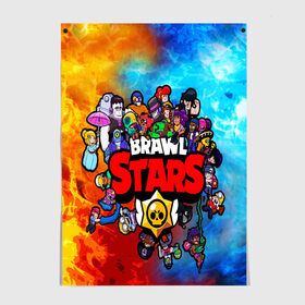 Постер с принтом BrawlStars All heroes в городе Новоалтайск, 100% бумага
 | бумага, плотность 150 мг. Матовая, но за счет высокого коэффициента гладкости имеет небольшой блеск и дает на свету блики, но в отличии от глянцевой бумаги не покрыта лаком | brawlstars | leon | битваогней | бравлстарc | игра | игры | леон | мультик