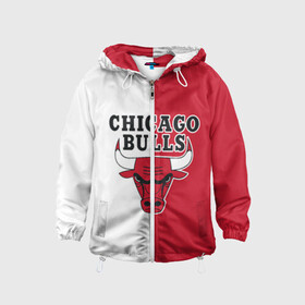 Детская ветровка 3D с принтом CHICAGO BULLS в городе Новоалтайск, 100% полиэстер | подол и капюшон оформлены резинкой с фиксаторами, по бокам два кармана без застежек, один потайной карман на груди | Тематика изображения на принте: bulls | chicago | chicago bulls | nba | red bulls | usa | америка | быки | нба | сша | чикаго буллс