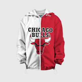 Детская куртка 3D с принтом CHICAGO BULLS в городе Новоалтайск, 100% полиэстер | застежка — молния, подол и капюшон оформлены резинкой с фиксаторами, по бокам — два кармана без застежек, один потайной карман на груди, плотность верхнего слоя — 90 г/м2; плотность флисового подклада — 260 г/м2 | bulls | chicago | chicago bulls | nba | red bulls | usa | америка | быки | нба | сша | чикаго буллс