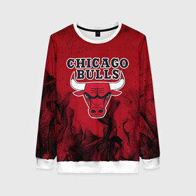 Женский свитшот 3D с принтом CHICAGO BULLS | ЧИКАГО БУЛЛС в городе Новоалтайск, 100% полиэстер с мягким внутренним слоем | круглый вырез горловины, мягкая резинка на манжетах и поясе, свободная посадка по фигуре | 23 | bright | bulls | chicago bulls | fire | flame | heat | jordan | light | logo | michael jordan | nba | paris saint germain | psg | red | sport | wildfire | быки | джордан | искры | лого | майкл джордан | огненный | огонь | пламя | пожар