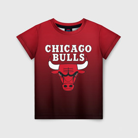 Детская футболка 3D с принтом CHICAGO BULLS в городе Новоалтайск, 100% гипоаллергенный полиэфир | прямой крой, круглый вырез горловины, длина до линии бедер, чуть спущенное плечо, ткань немного тянется | bulls | chicago | chicago bulls | nba | red bulls | usa | америка | быки | нба | сша | чикаго буллс