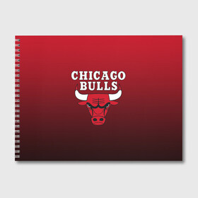 Альбом для рисования с принтом CHICAGO BULLS в городе Новоалтайск, 100% бумага
 | матовая бумага, плотность 200 мг. | bulls | chicago | chicago bulls | nba | red bulls | usa | америка | быки | нба | сша | чикаго буллс