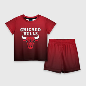 Детский костюм с шортами 3D с принтом CHICAGO BULLS в городе Новоалтайск,  |  | bulls | chicago | chicago bulls | nba | red bulls | usa | америка | быки | нба | сша | чикаго буллс