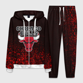 Мужской костюм 3D с принтом CHICAGO BULLS в городе Новоалтайск, 100% полиэстер | Манжеты и пояс оформлены тканевой резинкой, двухслойный капюшон со шнурком для регулировки, карманы спереди | Тематика изображения на принте: bulls | chicago | chicago bulls | nba | red bulls | usa | америка | быки | нба | сша | чикаго буллс