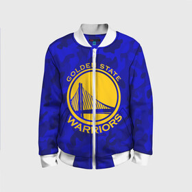 Детский бомбер 3D с принтом GOLDEN STATE WARRIORS в городе Новоалтайск, 100% полиэстер | застегивается на молнию, по бокам два кармана без застежек, мягкие манжеты, по низу бомбера и на воротнике — эластичная резинка | golden state | golden state warriors | gsw | nba | usa | америка | голден стэйт уорриорз | гсв | нба | сша