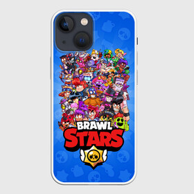 Чехол для iPhone 13 mini с принтом BRAWL STARS ВСЕ ПЕРСОНАЖИ в городе Новоалтайск,  |  | brawl stars | bull | colt | crow | leon | leon shark | shark | stars | акула | берли | ворон | динамайк | кольт | леон | леон акула | нита | спайк | шелли | эль примо