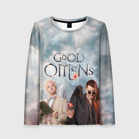 Женский лонгслив 3D с принтом Good Omens в городе Новоалтайск, 100% полиэстер | длинные рукава, круглый вырез горловины, полуприлегающий силуэт | Тематика изображения на принте: aziraphale | crowley | david | demon | good | omens | pratchett | tennant | terry | азирафаэль | ангел | благие | демон | дэвид | знамения | кроули | майкл шин | пратчетт | теннант | терри