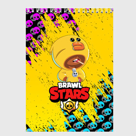 Скетчбук с принтом BRAWL STARS SALLY LEON в городе Новоалтайск, 100% бумага
 | 48 листов, плотность листов — 100 г/м2, плотность картонной обложки — 250 г/м2. Листы скреплены сверху удобной пружинной спиралью | brawl stars | leon | moba | sally leon | бравл старс | жанр | игра | леон | утка