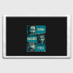 Магнит 45*70 с принтом Good, Badass, Evil  в городе Новоалтайск, Пластик | Размер: 78*52 мм; Размер печати: 70*45 | amc | carol | daryl | dixon | michonne | negan | reaction | rick | season 10 | twd | zombies | диксон | дэрил | зомби | мертвецы | мишонн | неган | реакция | рик | ходячие