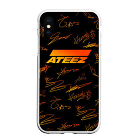 Чехол для iPhone XS Max матовый с принтом ATEEZ АВТОГРАФЫ в городе Новоалтайск, Силикон | Область печати: задняя сторона чехла, без боковых панелей | ateez | kpop | ёсан | минки | сан | сонхва | уён | хонджун | чонхо | эйтиз | юнхо