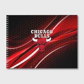 Альбом для рисования с принтом CHICAGO BULLS в городе Новоалтайск, 100% бумага
 | матовая бумага, плотность 200 мг. | bulls | chicago | chicago bulls | nba | red bulls | usa | америка | быки | нба | сша | чикаго буллс