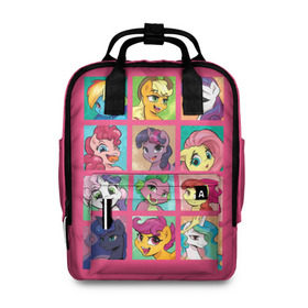 Женский рюкзак 3D с принтом My little pony в городе Новоалтайск, 100% полиэстер | лямки с регулируемой длиной, сверху ручки, чтобы рюкзак нести как сумку. Основное отделение закрывается на молнию, как и внешний карман. Внутри два дополнительных кармана, один из которых закрывается на молнию. По бокам два дополнительных кармашка, куда поместится маленькая бутылочка
 | applejack | little | magic | mlp | my | pinkie pie | pony | rainbow dash | rarity | sto luchshih detskih printov | twilight | дракон | дружба | единорог | искорка | пони | селестия | спайк | сумеречная | это чудо