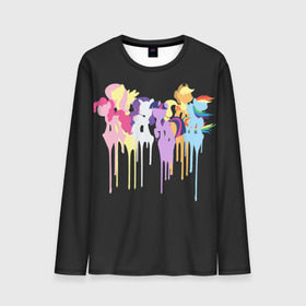 Мужской лонгслив 3D с принтом My little pony в городе Новоалтайск, 100% полиэстер | длинные рукава, круглый вырез горловины, полуприлегающий силуэт | applejack | little | magic | mlp | my | pinkie pie | pony | rainbow dash | rarity | twilight | дракон | дружба | единорог | искорка | пони | селестия | спайк | сумеречная | это чудо