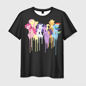 Мужская футболка 3D с принтом My little pony в городе Новоалтайск, 100% полиэфир | прямой крой, круглый вырез горловины, длина до линии бедер | applejack | little | magic | mlp | my | pinkie pie | pony | rainbow dash | rarity | twilight | дракон | дружба | единорог | искорка | пони | селестия | спайк | сумеречная | это чудо
