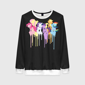 Женский свитшот 3D с принтом My little pony в городе Новоалтайск, 100% полиэстер с мягким внутренним слоем | круглый вырез горловины, мягкая резинка на манжетах и поясе, свободная посадка по фигуре | applejack | little | magic | mlp | my | pinkie pie | pony | rainbow dash | rarity | twilight | дракон | дружба | единорог | искорка | пони | селестия | спайк | сумеречная | это чудо