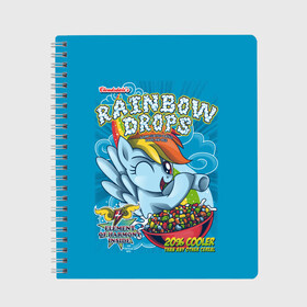 Тетрадь с принтом Rainbow brops в городе Новоалтайск, 100% бумага | 48 листов, плотность листов — 60 г/м2, плотность картонной обложки — 250 г/м2. Листы скреплены сбоку удобной пружинной спиралью. Уголки страниц и обложки скругленные. Цвет линий — светло-серый
 | applejack | little | magic | mlp | my | pinkie pie | pony | rainbow dash | rarity | twilight | дракон | дружба | единорог | искорка | пони | селестия | спайк | сумеречная | это чудо