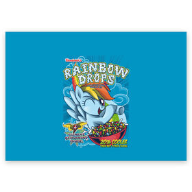 Поздравительная открытка с принтом Rainbow brops в городе Новоалтайск, 100% бумага | плотность бумаги 280 г/м2, матовая, на обратной стороне линовка и место для марки
 | applejack | little | magic | mlp | my | pinkie pie | pony | rainbow dash | rarity | twilight | дракон | дружба | единорог | искорка | пони | селестия | спайк | сумеречная | это чудо
